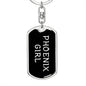 Phoenix Girl v5 - Luxury Dog Tag Keychain