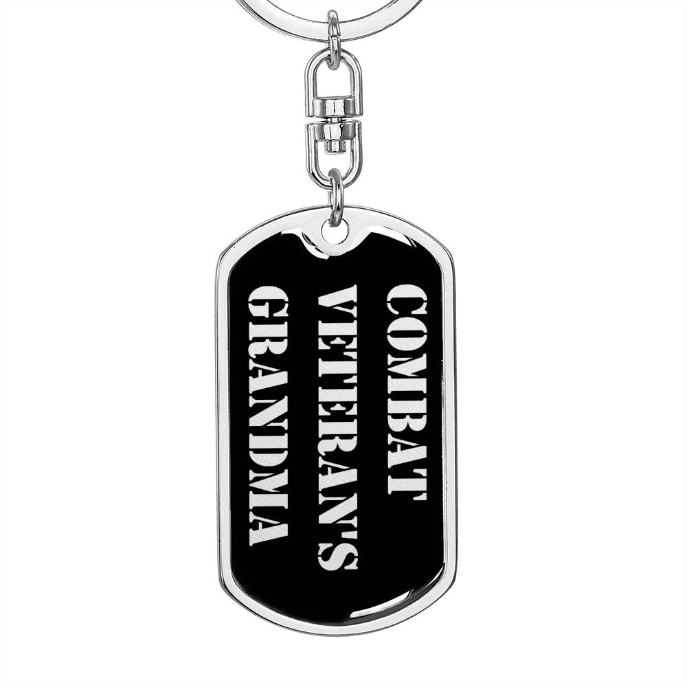 Combat Veteran's Grandma v2 - Luxury Dog Tag Keychain