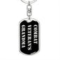 Combat Veteran's Grandma v2 - Luxury Dog Tag Keychain