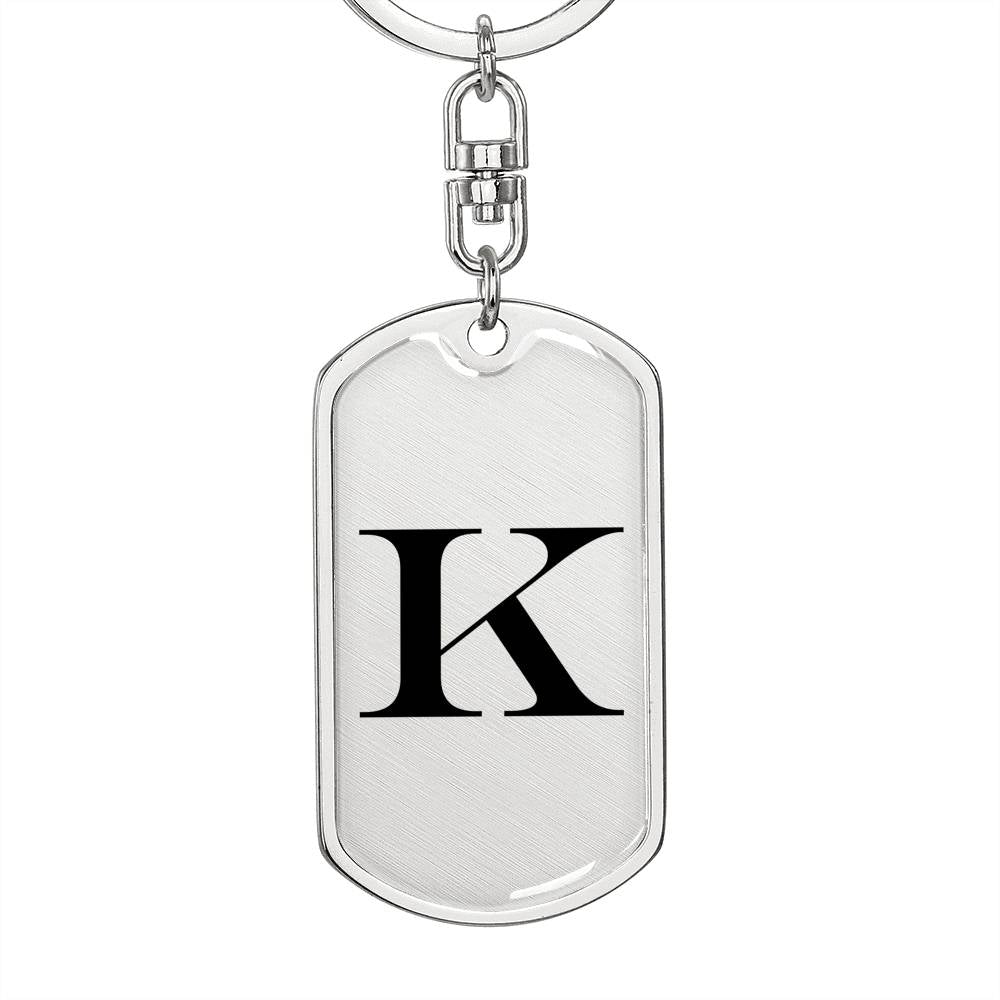 Initial K v1a - Luxury Dog Tag Keychain