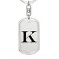 Initial K v1a - Luxury Dog Tag Keychain