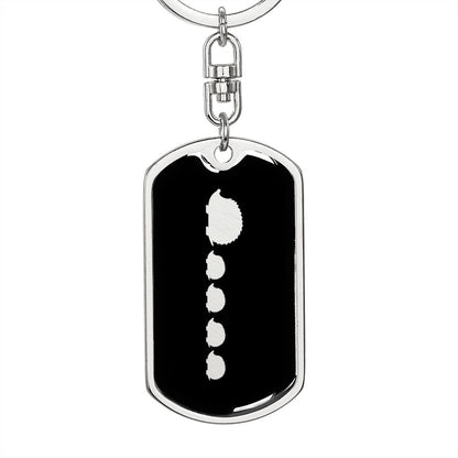Mama Hedgehog With 4 Hoglets v2 - Luxury Dog Tag Keychain