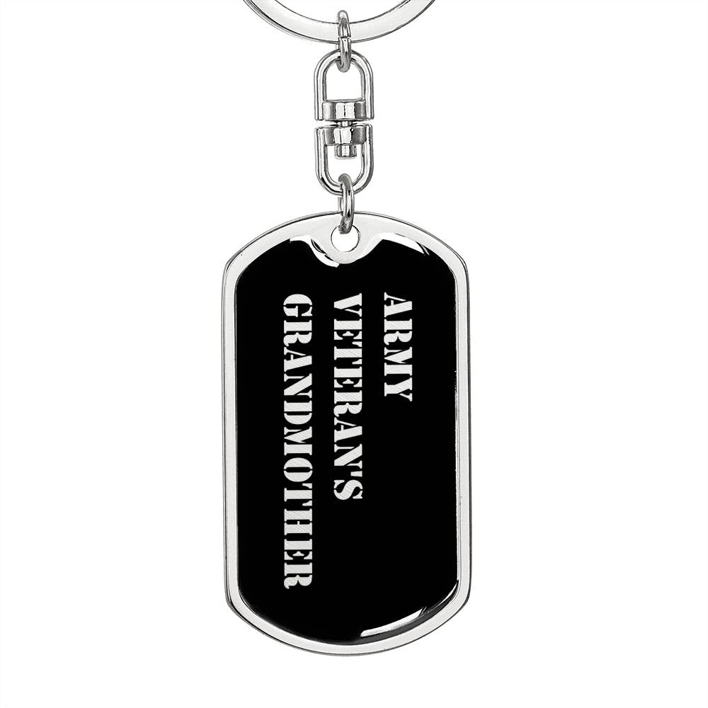 Army Veteran's Grandmother v2 - Luxury Dog Tag Keychain