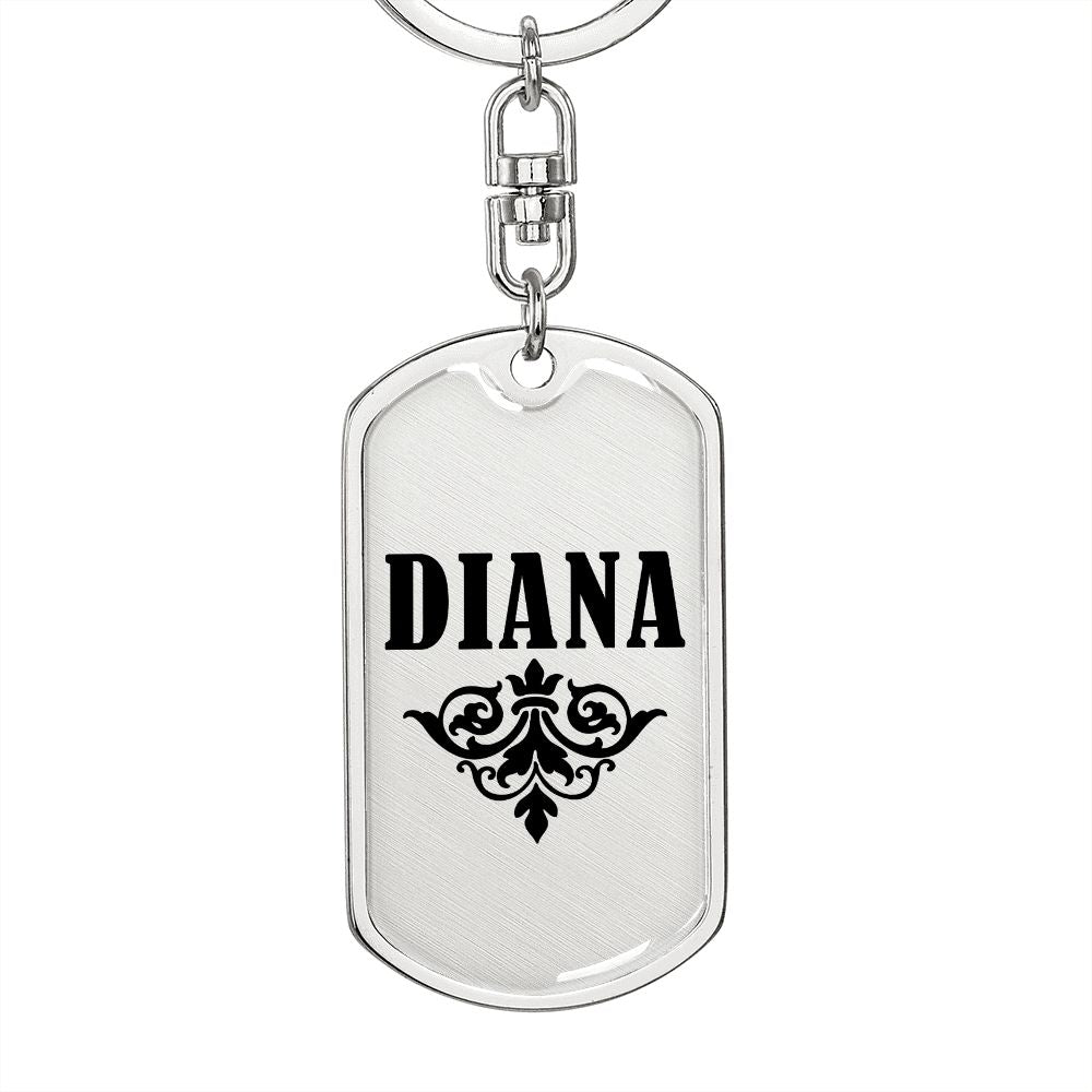 Diana v01a - Luxury Dog Tag Keychain