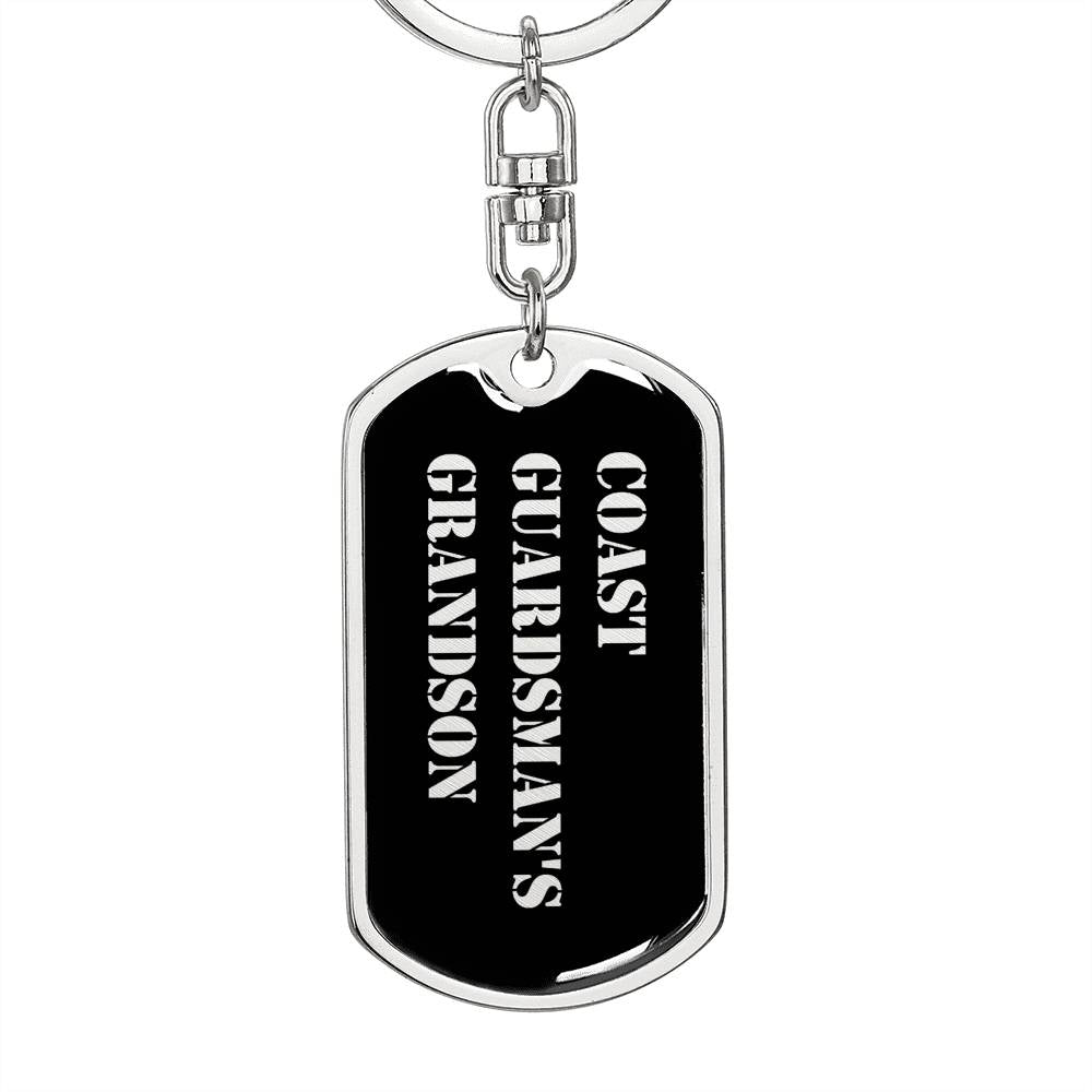 Coast Guardsman's Grandson v2 - Luxury Dog Tag Keychain