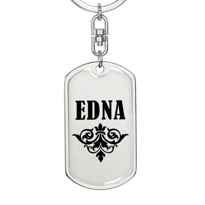 Edna v01a - Luxury Dog Tag Keychain