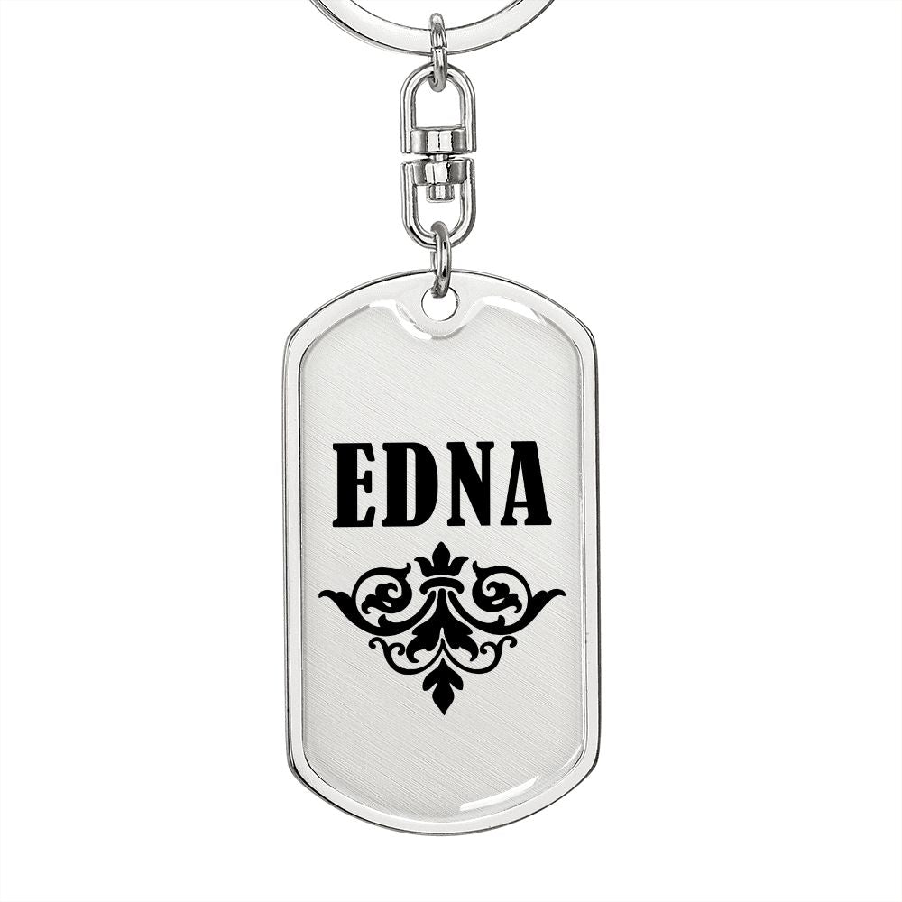 Edna v01a - Luxury Dog Tag Keychain