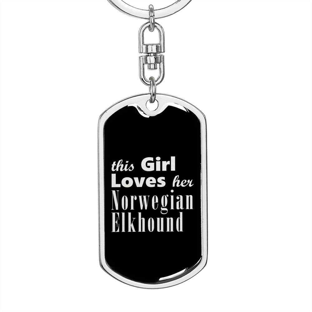 Norwegian Elkhound v2 - Luxury Dog Tag Keychain