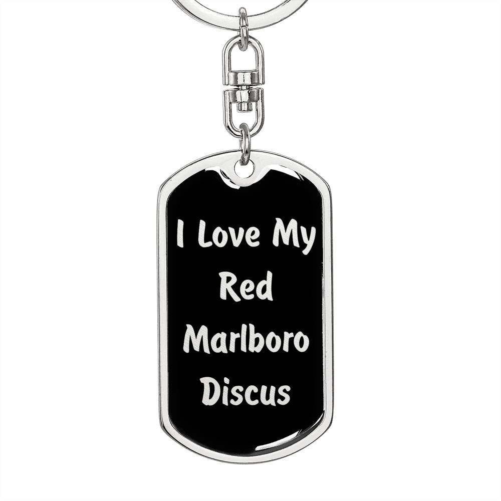 Love My Red Marlboro Discus v2 - Luxury Dog Tag Keychain