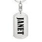 Janet v01 - Luxury Dog Tag Keychain