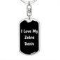Love My Zebra Danio v2 - Luxury Dog Tag Keychain
