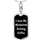 Love My Wirehaired Pointing Griffon v5 - Luxury Dog Tag Keychain