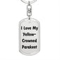 Love My Yellow-Crowned Parakeet - Luxury Dog Tag Keychain