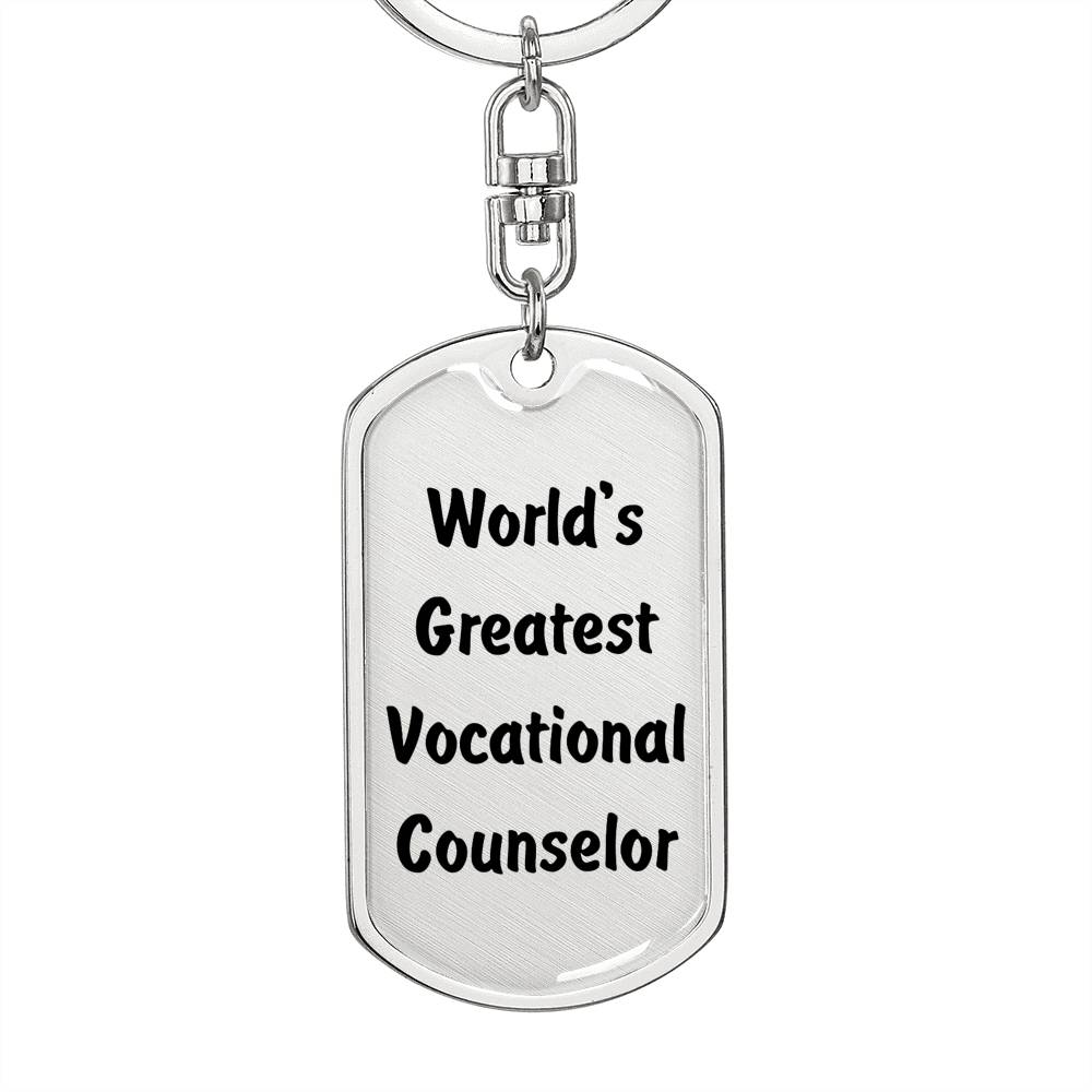 World's Greatest Vocational Counselor - Luxury Dog Tag Keychain