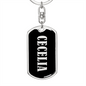 Cecelia v02 - Luxury Dog Tag Keychain