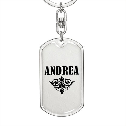 Andrea v01a - Luxury Dog Tag Keychain