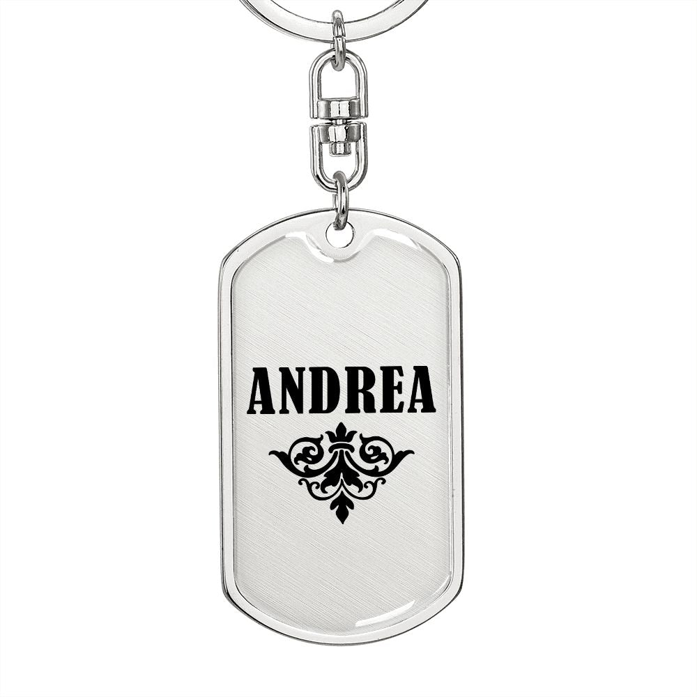 Andrea v01a - Luxury Dog Tag Keychain