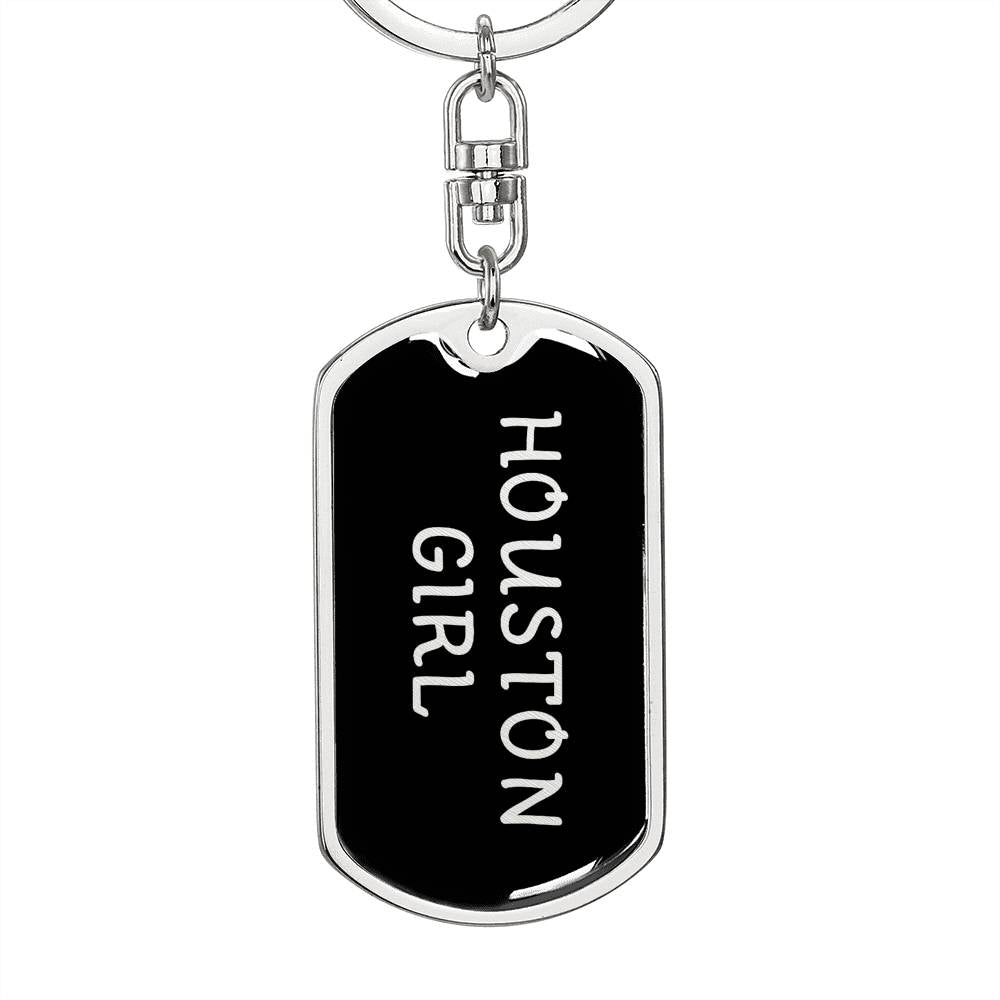 Houston Girl v5 - Luxury Dog Tag Keychain