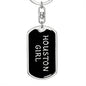 Houston Girl v5 - Luxury Dog Tag Keychain