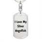 Love My Silver Angelfish - Luxury Dog Tag Keychain