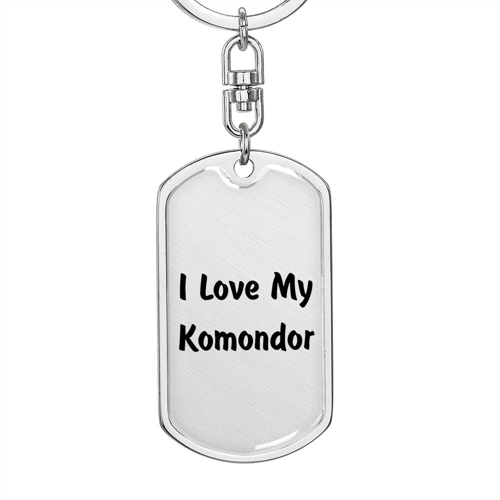 Love My Komondor v4 - Luxury Dog Tag Keychain
