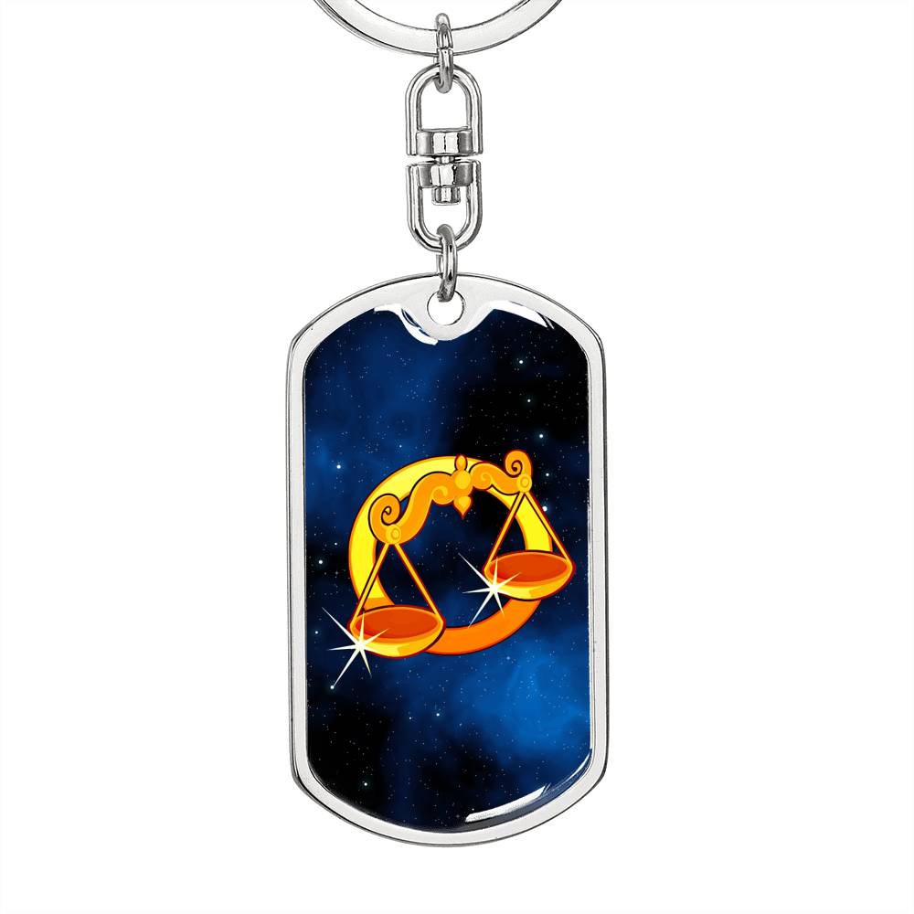 Zodiac Sign Libra - Luxury Dog Tag Keychain
