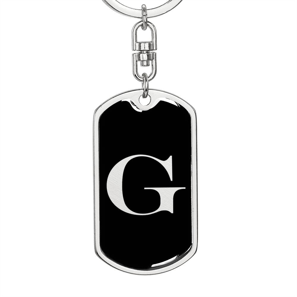 Initial G v2a - Luxury Dog Tag Keychain