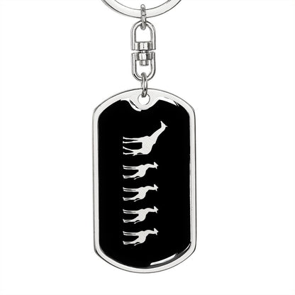 Mama Giraffe With 4 Calves v2 - Luxury Dog Tag Keychain