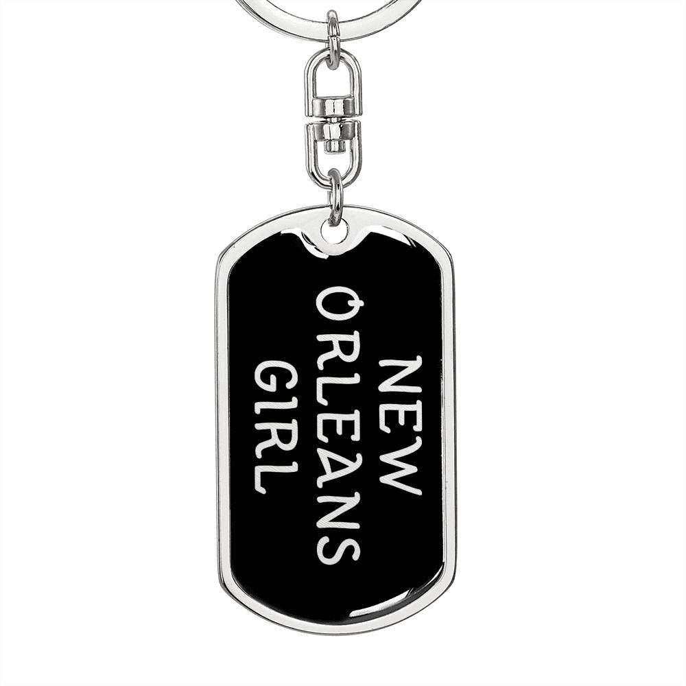 New Orleans Girl v5 - Luxury Dog Tag Keychain