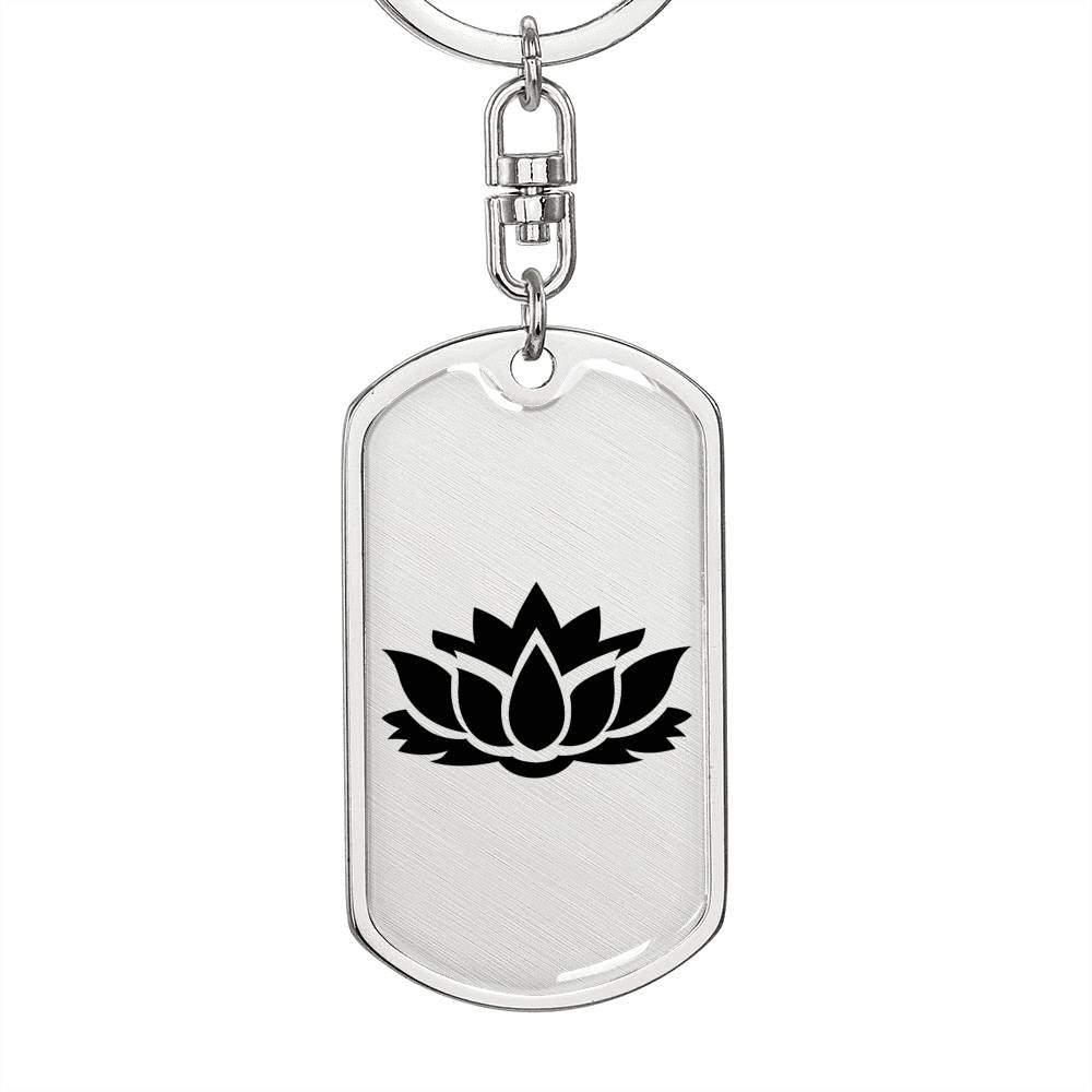 Lotus Flower - Luxury Dog Tag Keychain