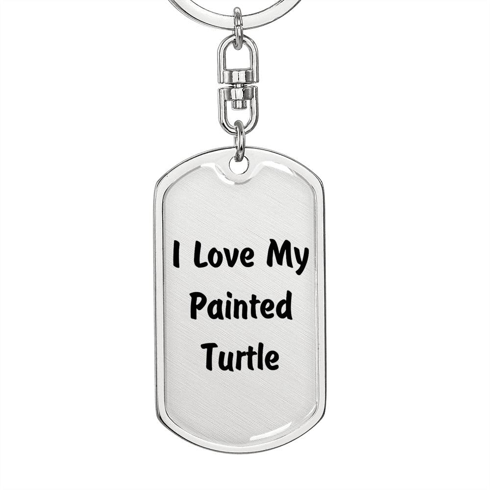 Love My Painted Turtle - Luxury Dog Tag Keychain