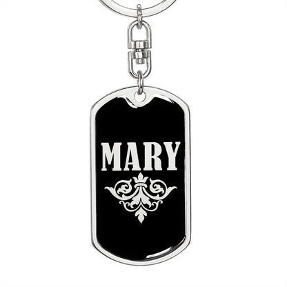 Mary v02a - Luxury Dog Tag Keychain
