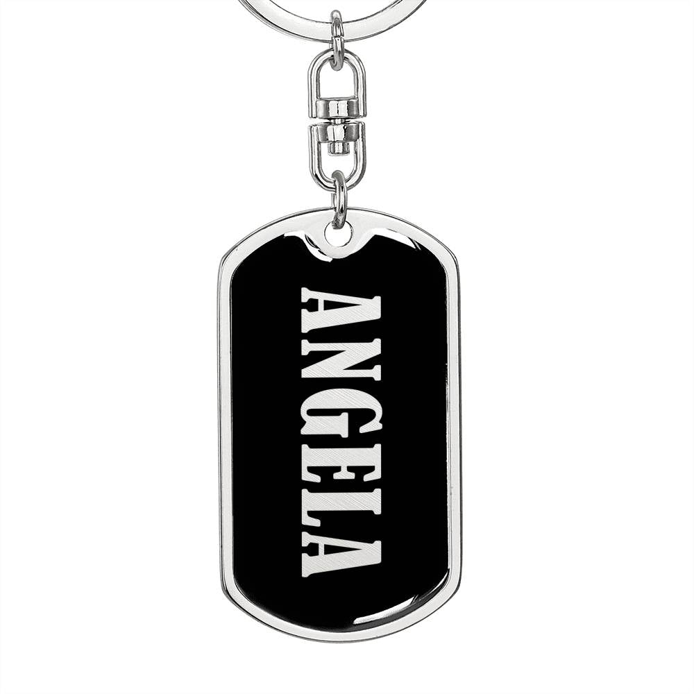 Angela v02 - Luxury Dog Tag Keychain