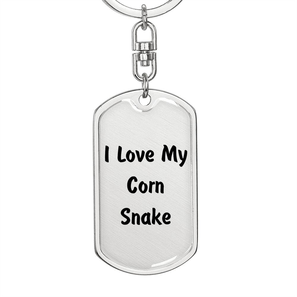 Love My Corn Snake - Luxury Dog Tag Keychain