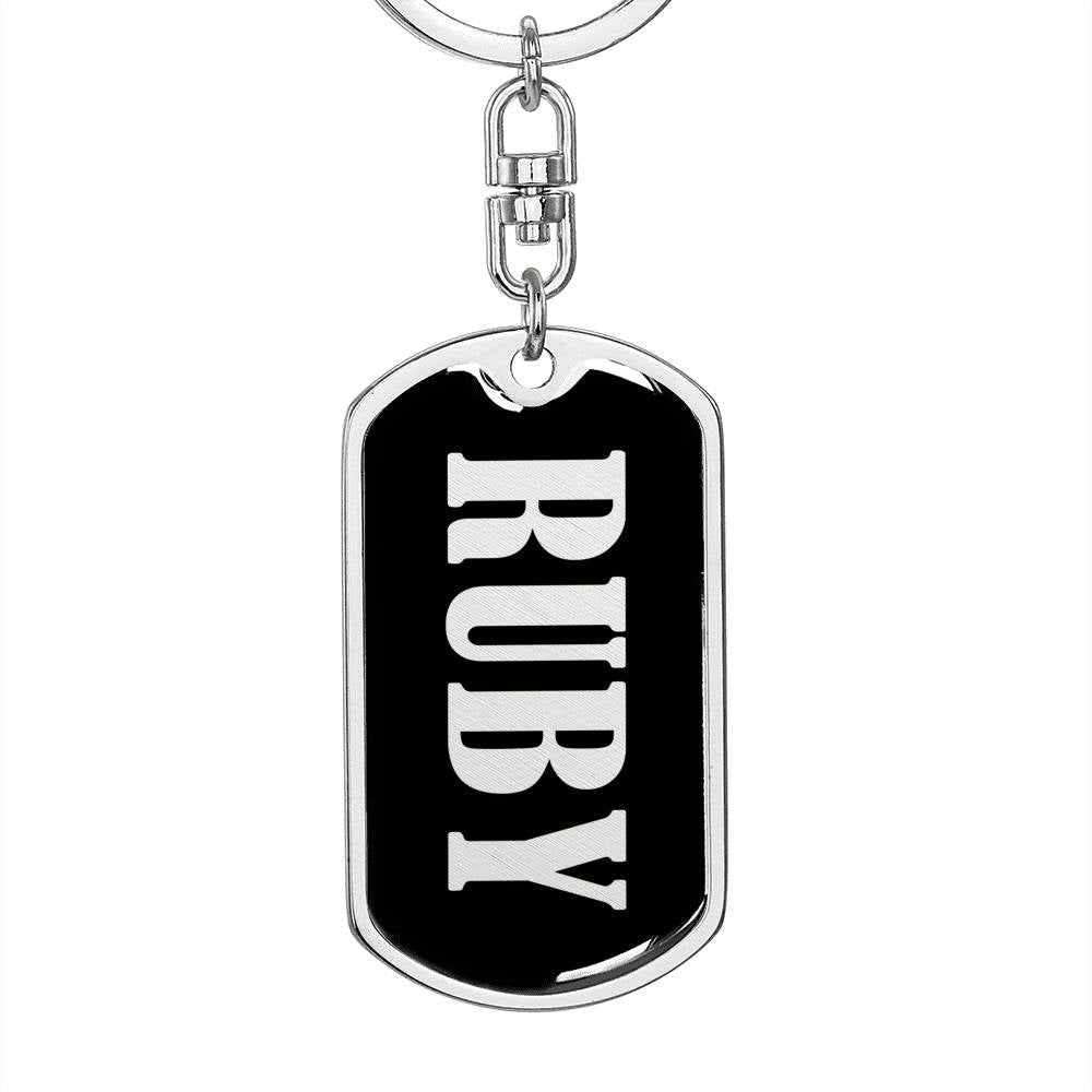 Ruby v02 - Luxury Dog Tag Keychain