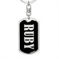 Ruby v02 - Luxury Dog Tag Keychain