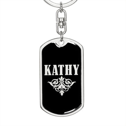 Kathy v02a - Luxury Dog Tag Keychain