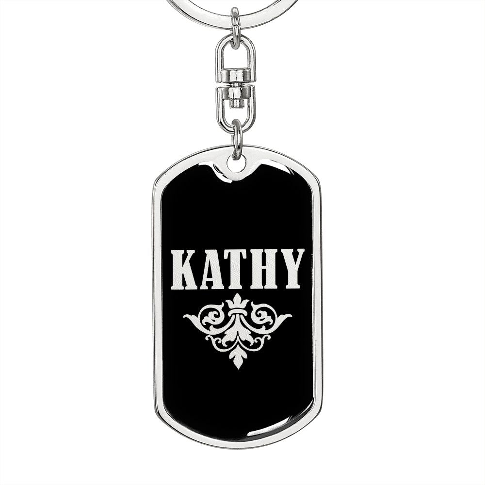 Kathy v02a - Luxury Dog Tag Keychain