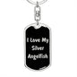 Love My Silver Angelfish v2 - Luxury Dog Tag Keychain