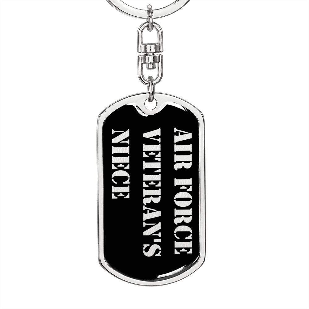 Air Force Veteran's Niece v2 - Luxury Dog Tag Keychain