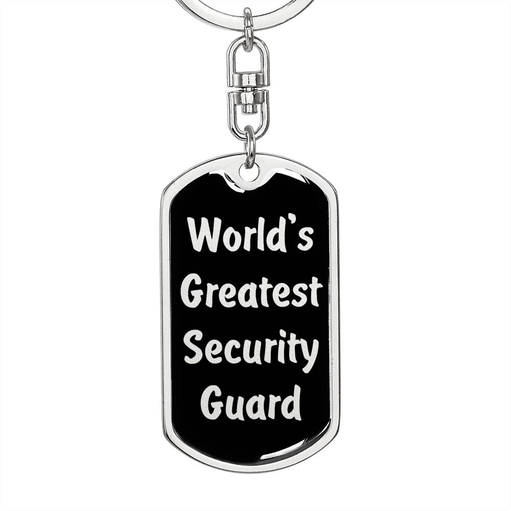 World's Greatest Security Guard v2 - Luxury Dog Tag Keychain