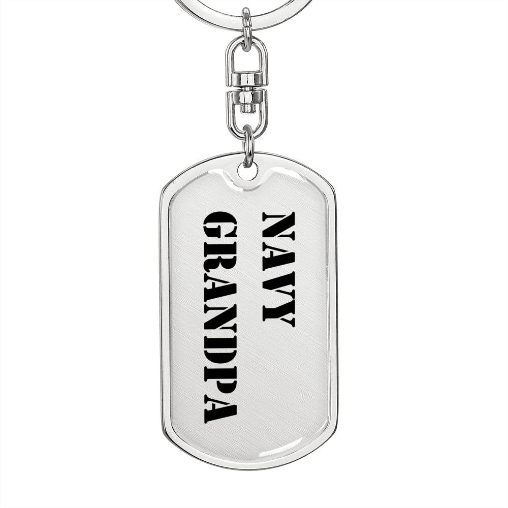 Navy Grandpa - Luxury Dog Tag Keychain