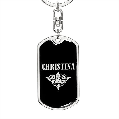 Christina v02a - Luxury Dog Tag Keychain
