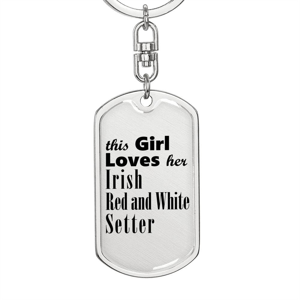 Irish Red and White Setter - Luxury Dog Tag Keychain