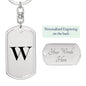 Initial W v1a - Luxury Dog Tag Keychain