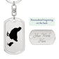 Mama Chicken With 1 Chick - Luxury Dog Tag Keychain