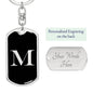 Initial M v2a - Luxury Dog Tag Keychain