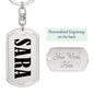 Sara v01 - Luxury Dog Tag Keychain
