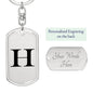 Initial H v1a - Luxury Dog Tag Keychain