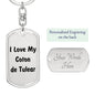 Love My Coton de Tulear v4 - Luxury Dog Tag Keychain
